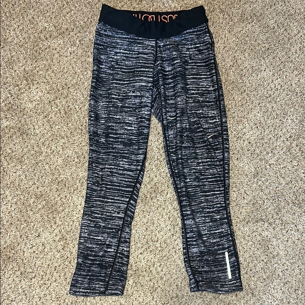 Nike Black and Gray Athletic Leggings